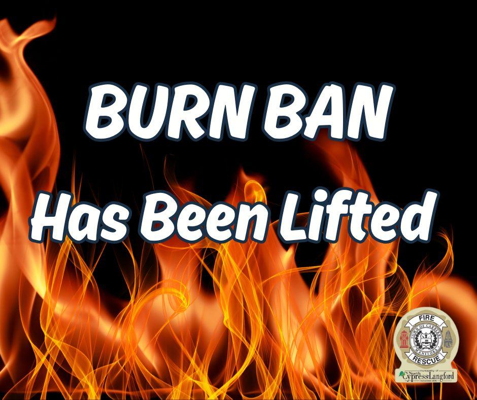 Burn Ban Lifted