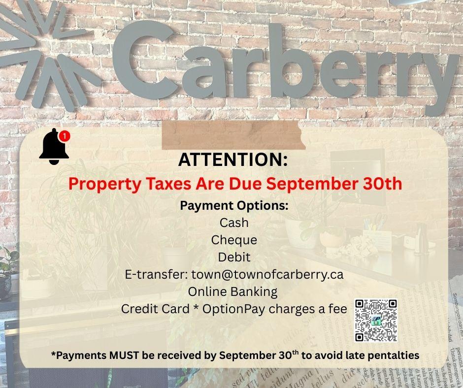 Propterty Taxes Due September 30th