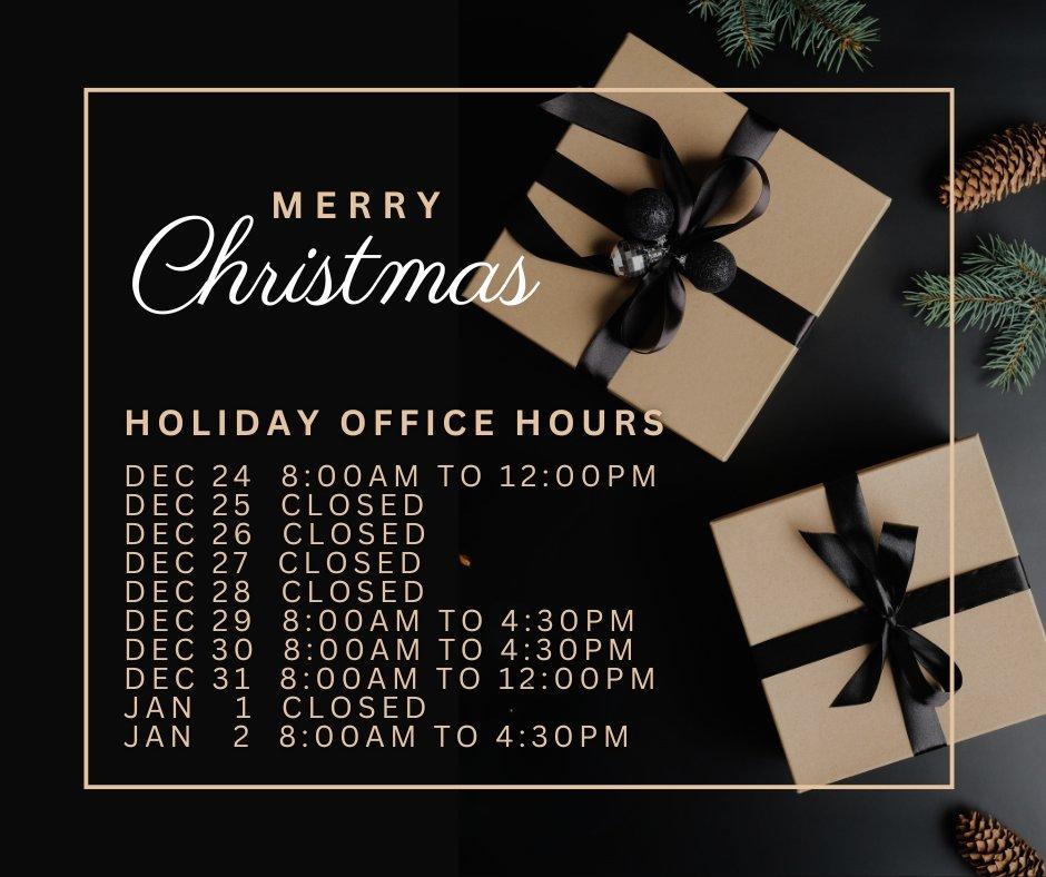 Town of Carberry Office Holiday Hours