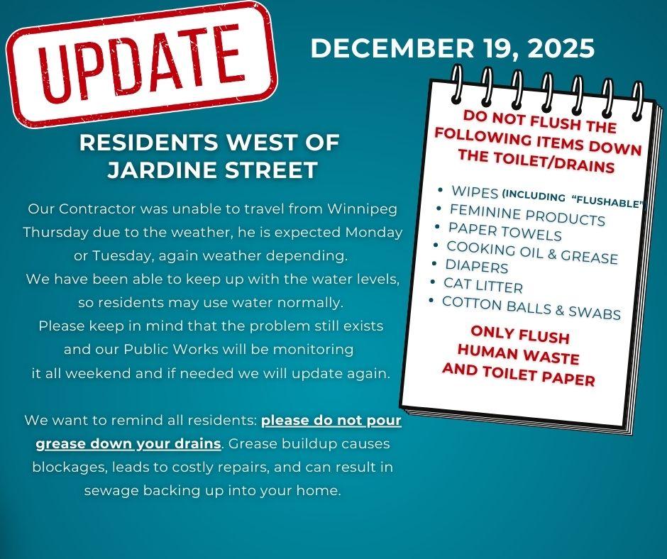West of Jardine Water Update