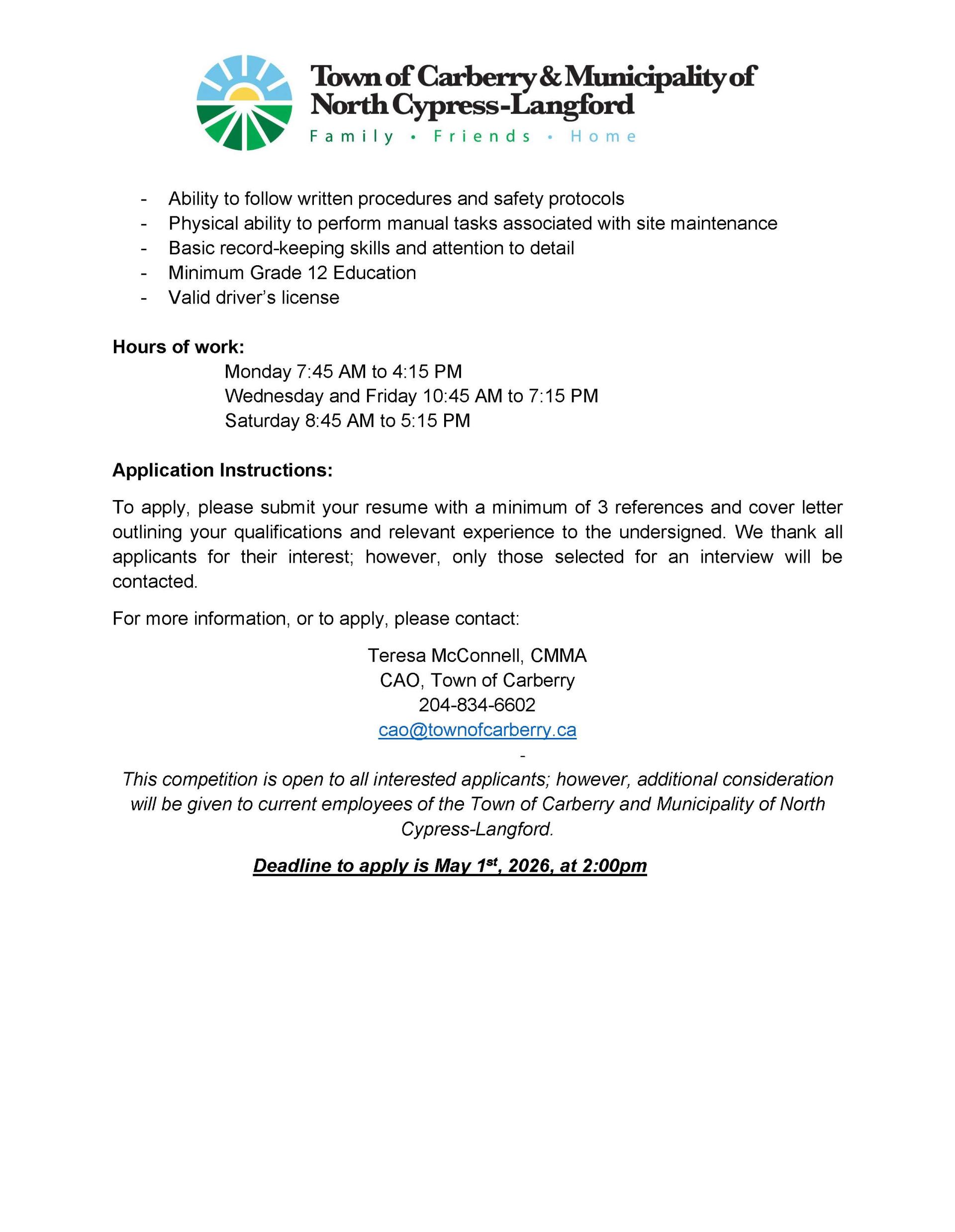 Transfer Station Job Ad